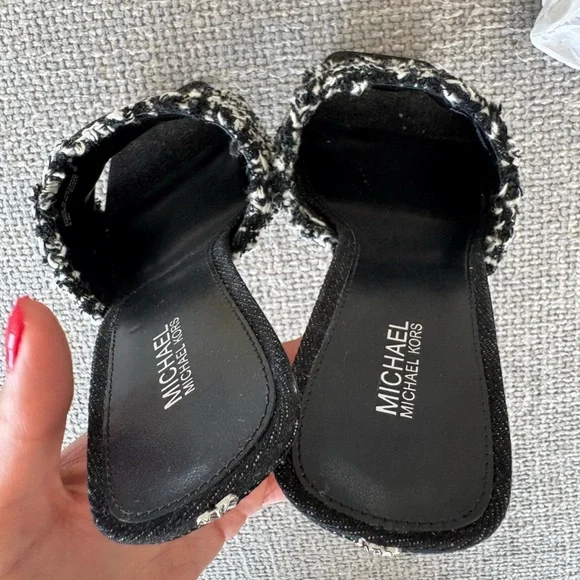 Michael Kors Tessa Frayed Denim Mule Sandals – Size 8.5 brand new - Picture 7 of 13